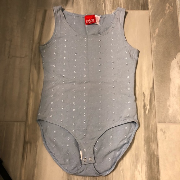 VTG Liz & Co. Blue Bodysuit Size M - Picture 1 of 7